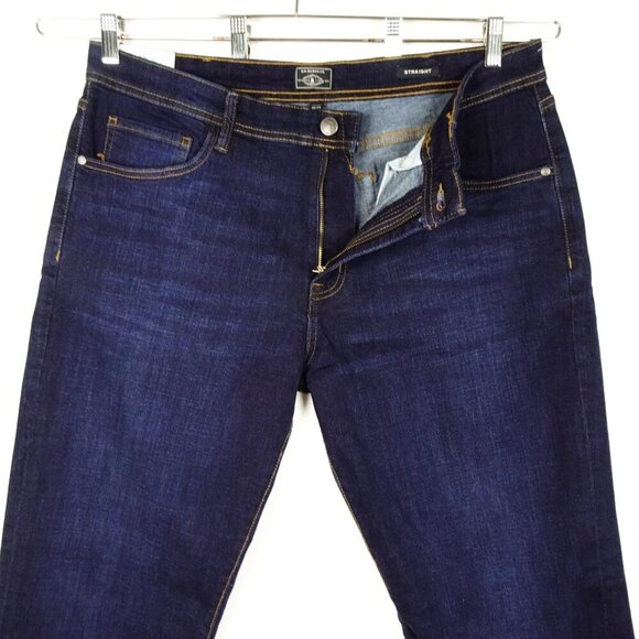 GH Bass Jeans Men's Size 38x34 Blue Denim Straight Fit 5 Pocket Stretch - Picture 3 of 11